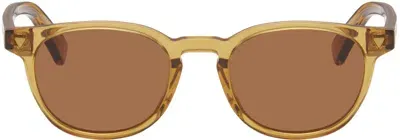 Bottega Veneta Orange Panthos Sunglasses In Yellow-yellow-brown