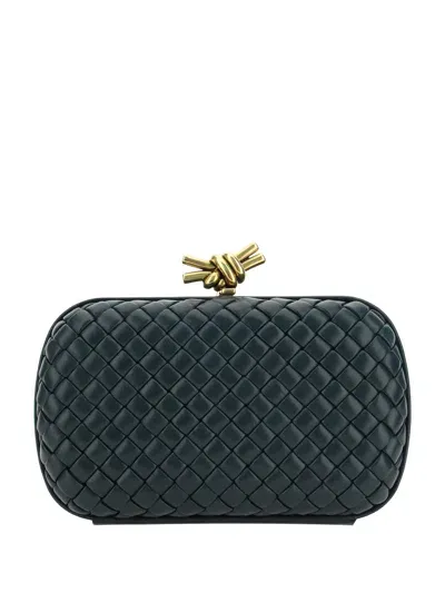 Bottega Veneta Padded Clutch Bag In Inkwell/m Brass