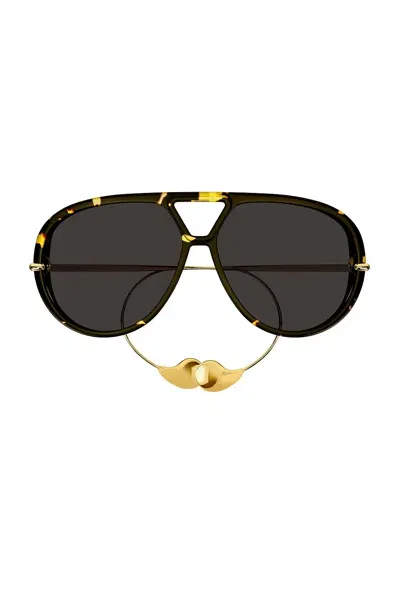 Bottega Veneta Pilot Drop Sunglasses In Havana