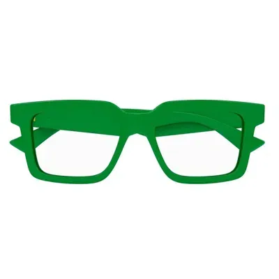 Bottega Veneta Rectangle Frame Glasses In Green