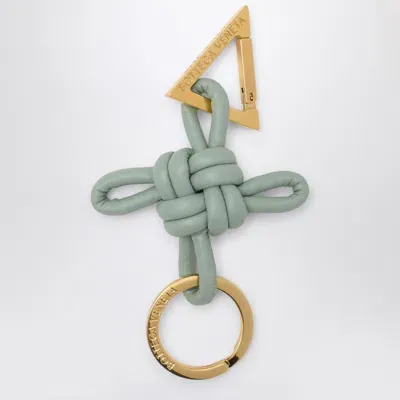 Bottega Veneta Sage Green Double Knot Triangle Square Keyring