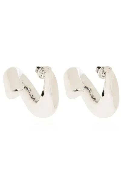 Bottega Veneta Sardine Earrings In Silver