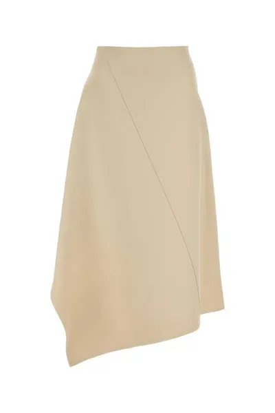 Bottega Veneta Sand Cotton Skirt In Beige