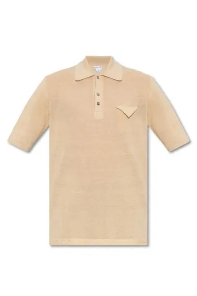 Bottega Veneta Slim Fit Polo Shirt In Beige