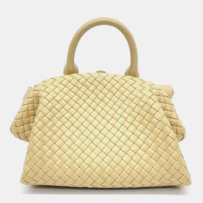 Pre-owned Bottega Veneta Small Handle Bag In Beige