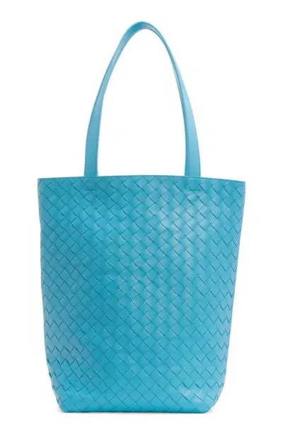 Bottega Veneta Small Intrecciato Leather Tote Bag In Blue