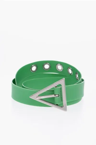 Bottega Veneta Solid Color Pvc Belt In Green