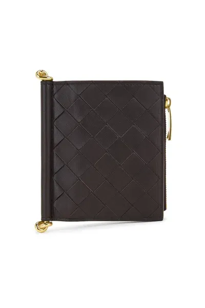 Bottega Veneta Solstice Intrecciato Small Bi-fold Wallet In Fondant & Muse Brass