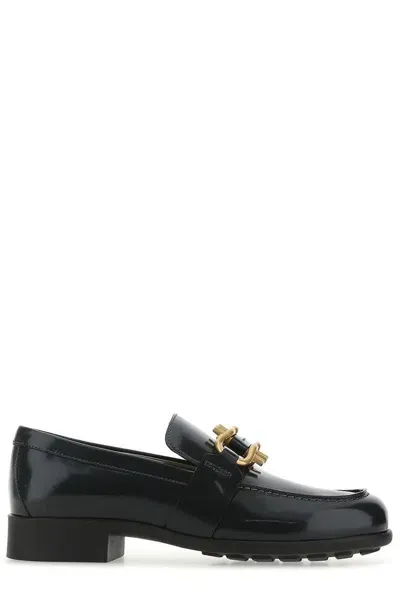 Bottega Veneta Square Toe Loafers In Black