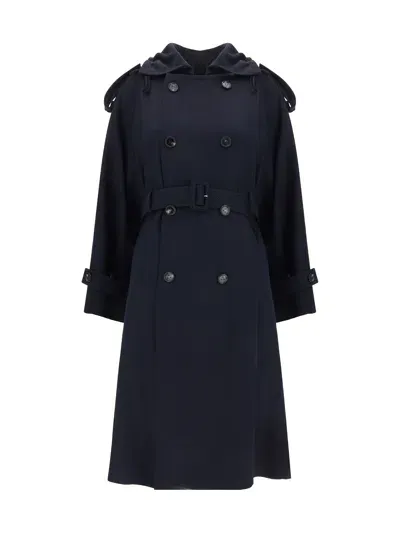 Bottega Veneta Trench Coat In Midnight Blue