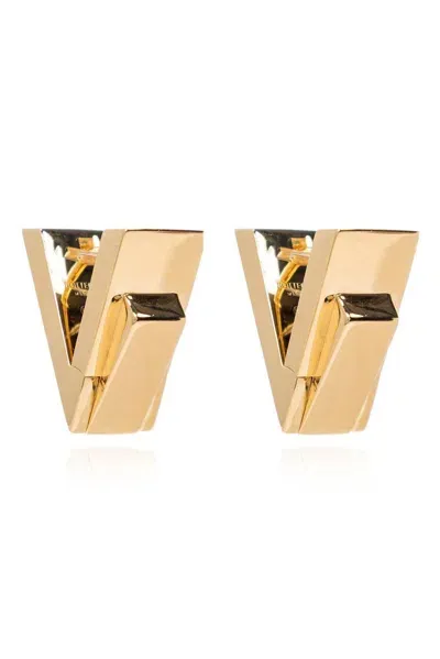 Bottega Veneta V Shaped Earrings In Gold