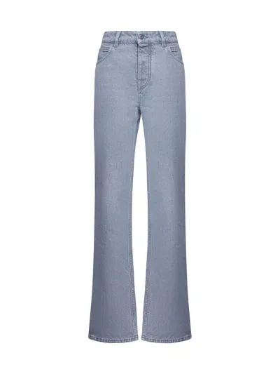 Bottega Veneta Washed Flared Leg Jeans In Blue