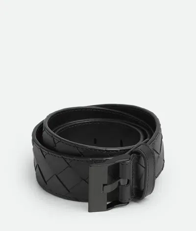 Bottega Veneta Watch Buckle Belt In Black