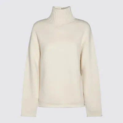 Bottega Veneta White Wool Sweatshirt In Chalk