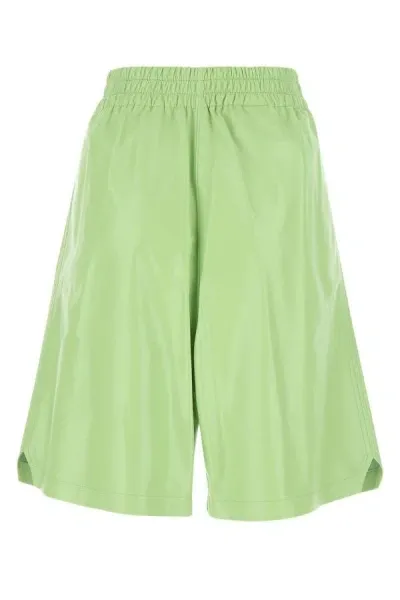 Bottega Veneta High Waist Shorts In Green