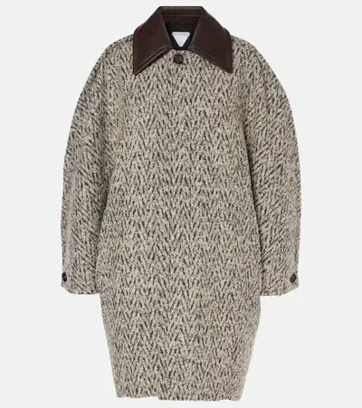 Bottega Veneta Wool And Mohair-blend Tweed Coat In Brown