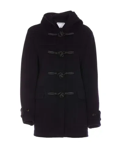 Bottega Veneta Wool Duffle Coat In Blue