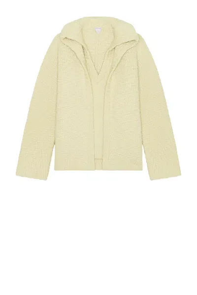 Bottega Veneta Wool Textured Compact Double Layer Cardigan In Soapstone