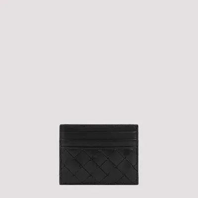 Bottega Veneta Woven Card Holder Accessories In Black