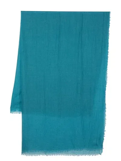 Botto Giuseppe Frayed-edge Scarf In Blue