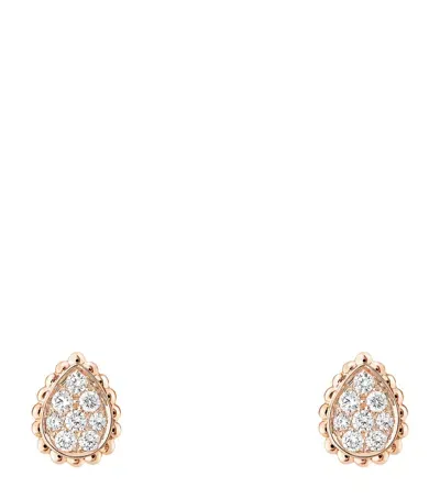 Boucheron Extra Small Rose Gold And Diamond Serpent Bohème Motif Earrings