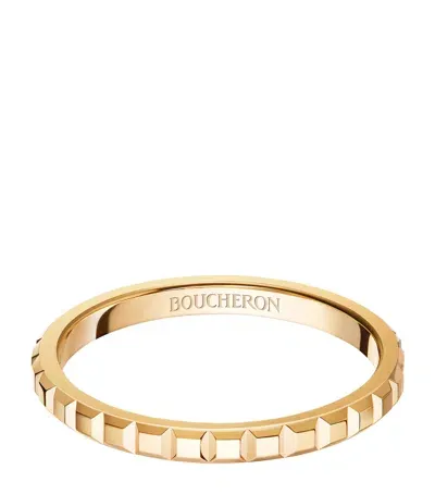 Boucheron Mini Yellow Gold Clou De Paris Wedding Ring