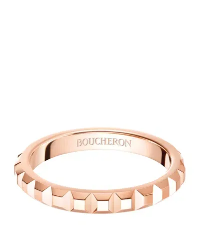 Boucheron Rose Gold Quatre Clou De Paris Wedding Band