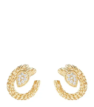 Boucheron Yellow Gold And Diamond Serpent Bohème Earrings