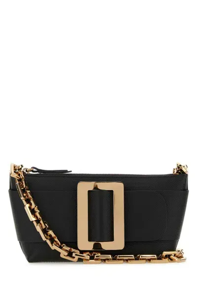 Boyy Buckle Leather Chain Shoulder Bag In Black