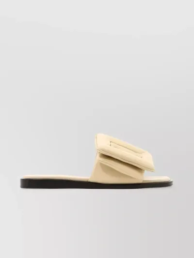 Boyy Puffy Sandals Ivory In Brown