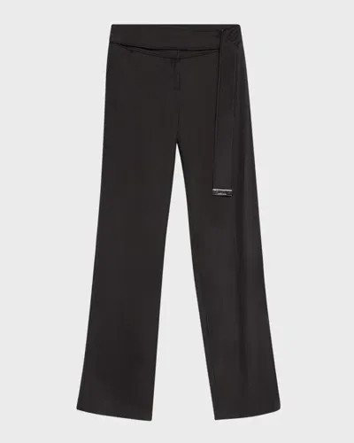 Brandon Maxwell The Ashton Belted Straight-leg Pants In Black