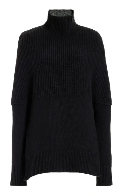 Brandon Maxwell The Matea Muskox Turtleneck Sweater In Black