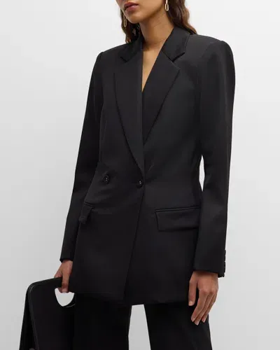 Brandon Maxwell The Riley Blazer Jacket With Split Back In Black