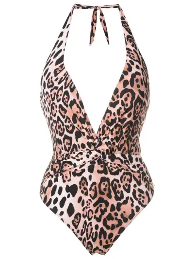 Brigitte Leopard-print One-piece Swimsuit In Brown