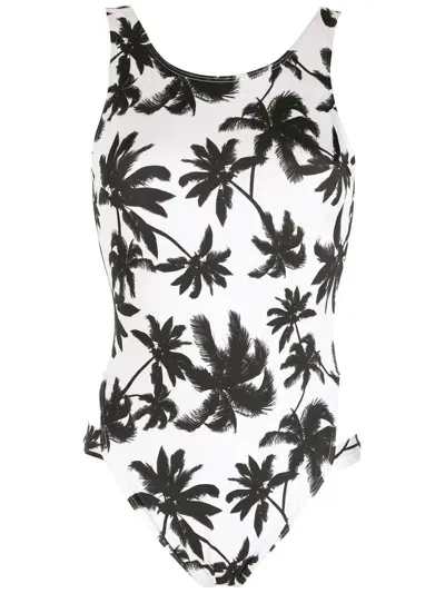 Brigitte Print Coqueiros High-leg Swimsuit In Black