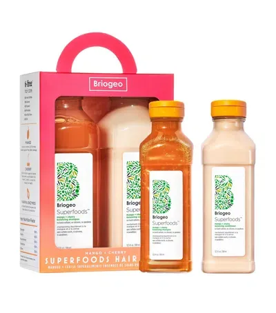 Briogeo Superfoods Mango + Cherry Balancing Shampoo + Conditioner Duo For Oil Control In White