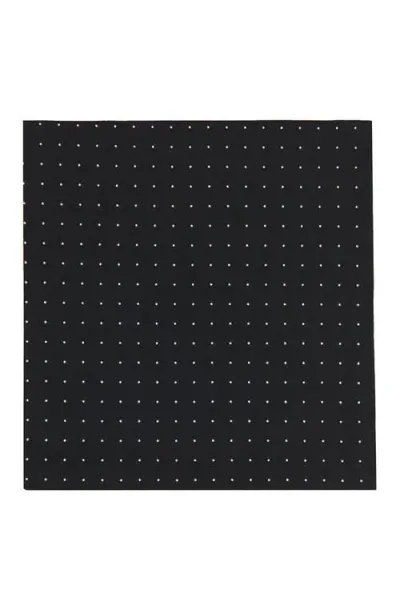 Brooklyn Brigade Dot Cotton Pocket Square In Black