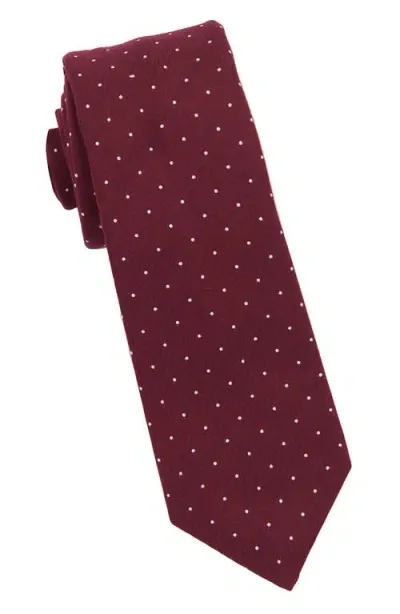 Brooklyn Brigade Dot Cotton Tie In Wine