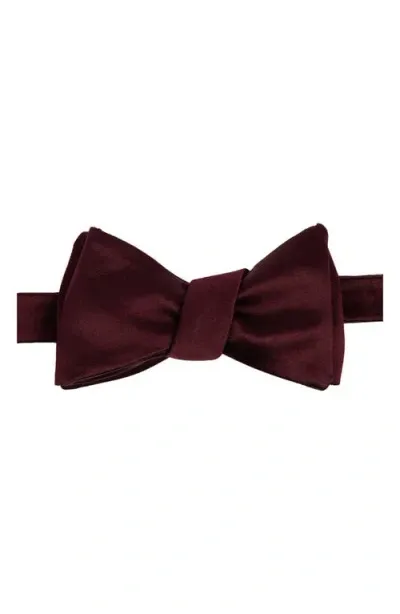 Brooklyn Brigade Solid Satin Bow Tie In Cabernet