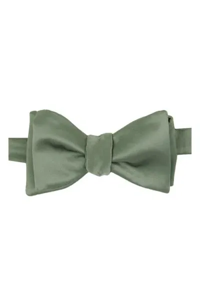 Brooklyn Brigade Solid Satin Bow Tie In Sage