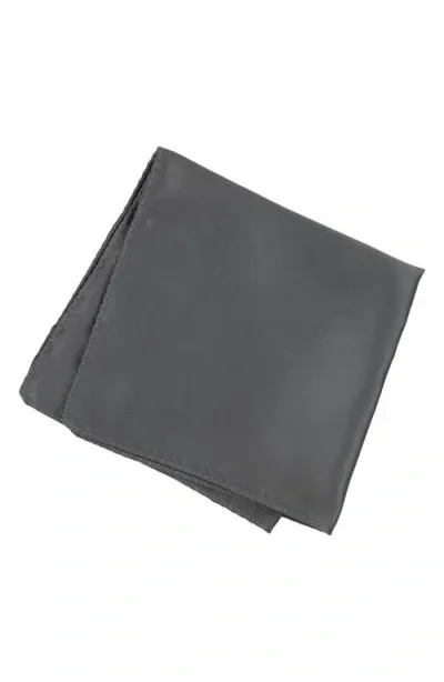 Brooklyn Brigade Solid Satin Pocket Square In Slate