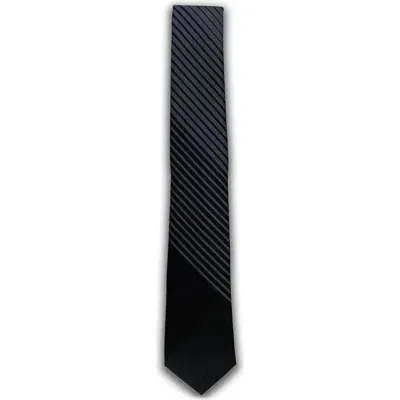 Brooklyn Brigade Variegated Stripe Cotton Tie In Black