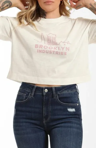 Brooklyn Industries City Cotton Crop T-shirt In Antique White