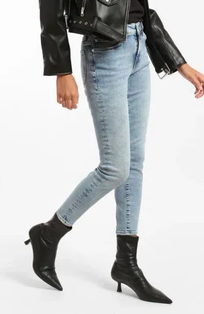 Brooklyn Industries Coco High Waist Ankle Skinny Jeans In Light Brushed Denim