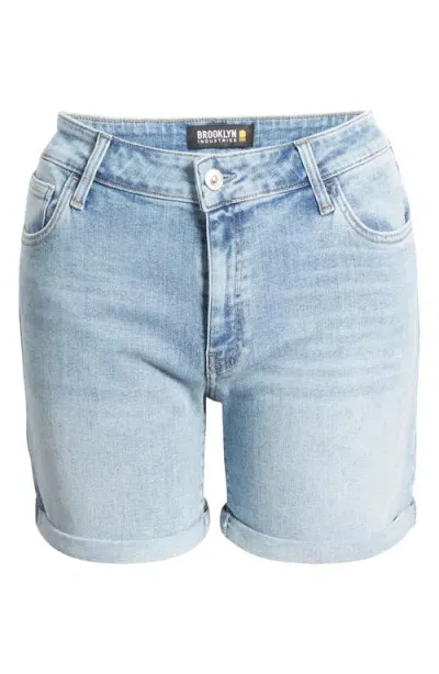 Brooklyn Industries Crown Brushed Denim Shorts In Light Brushed Denim