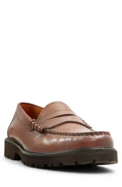 Brooks Brothers Bleecker Lug Sole Penny Loafer In Cognac