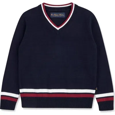 Brooks Brothers Kids' Cotton Varsity Sweater In Navy