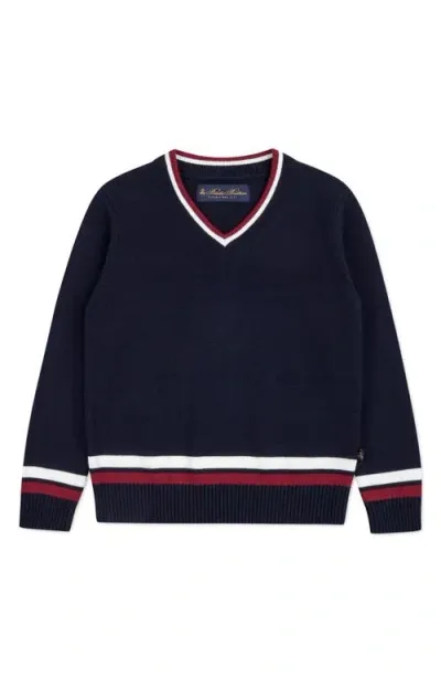 Brooks Brothers Kids' Cotton Varsity Sweater In Navy