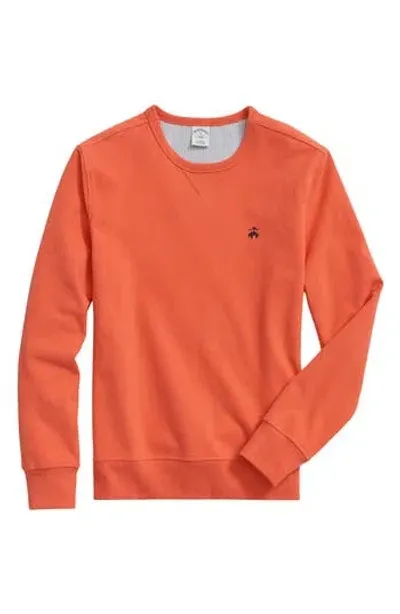 Brooks Brothers Slim Fit Stretch Cotton Sweatshirt In Hot Coral