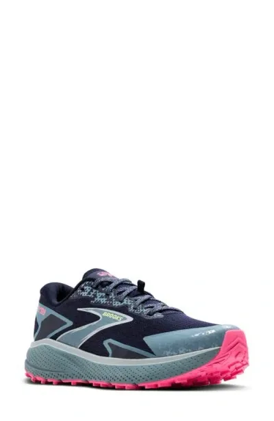 Brooks Divide 5 Trail Running Shoe In Peacoat/black/pink